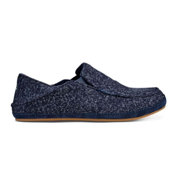 Olukai Men's Moloa Hulu Wool Slippers - Trench Blue