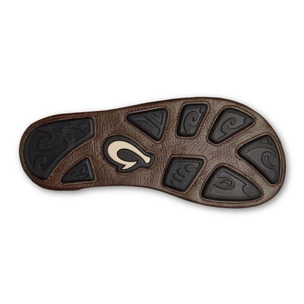 Olukai Men's Hiapo Leather Sandals - Rum / Dark Wood