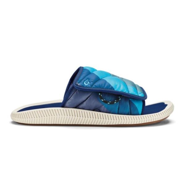 Olukai Men's Ulele 'Olu Mino Slide Sandals - Deep Water / Tide