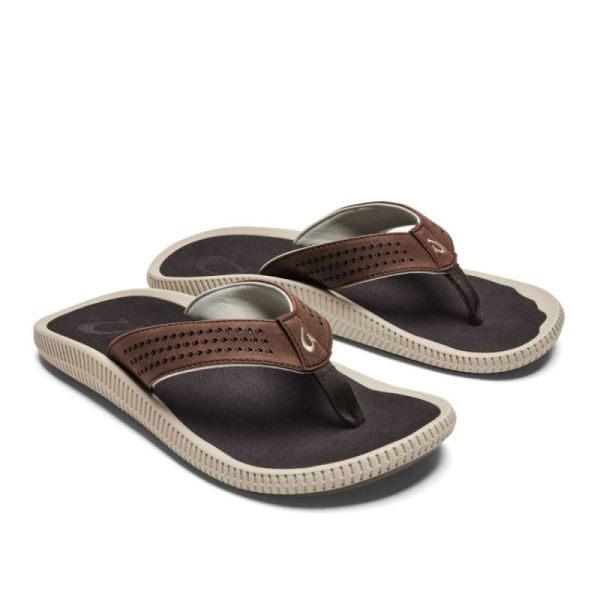 Olukai Men's Ulele Beach Sandals - Dark Wood