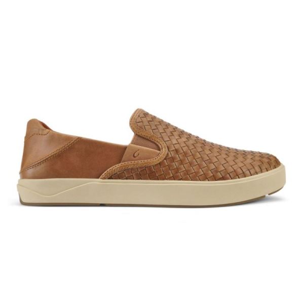 Olukai Men's Lae'ahi Lauhala Leather Slip-On Sneakers - Fox