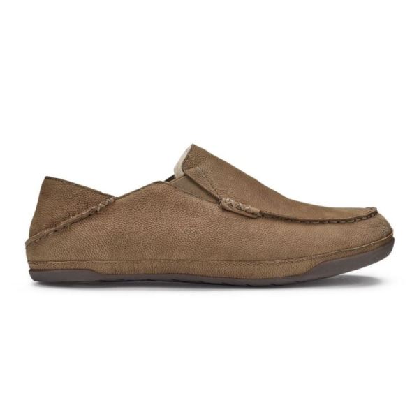 Olukai Men's Kipuka Hulu Leather Slippers - Toffee