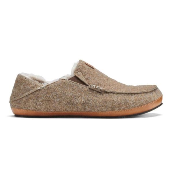 Olukai Men's Moloa Kilohana Wool Slippers - Mustang