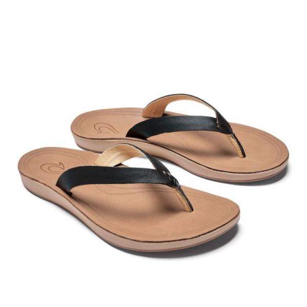 Olukai Women's Nonohe - Black / Golden Sand