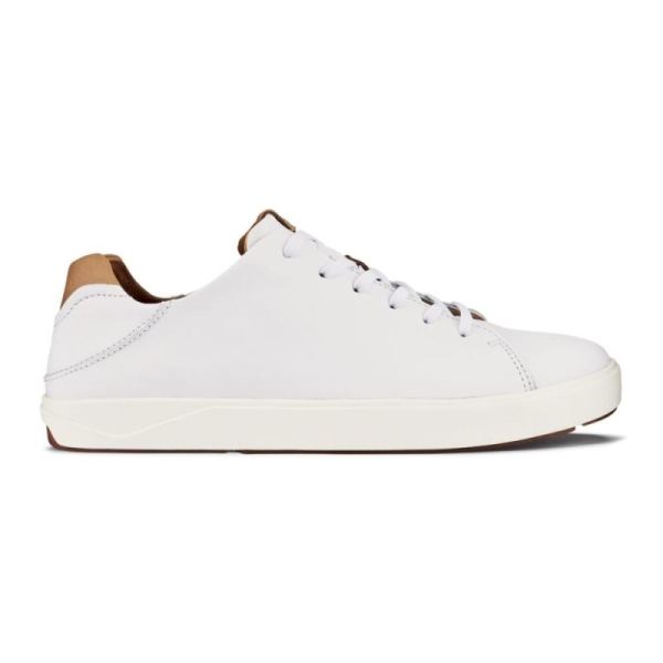 Olukai Men's Lae'ahi Li 'Ili Leather Sneakers - White