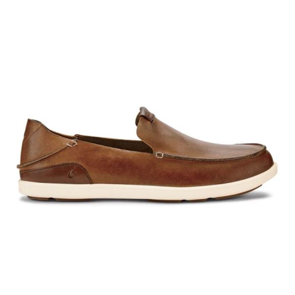 Olukai Men's Nalukai Leather Slip On Shoes - Fox / Bone