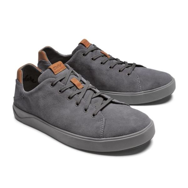 Olukai Men's Lae'ahi Li Kala Leather Sneakers - Fog