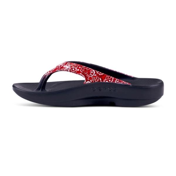 Oofos Women's OOlala Limited Sandal - Red Bandana