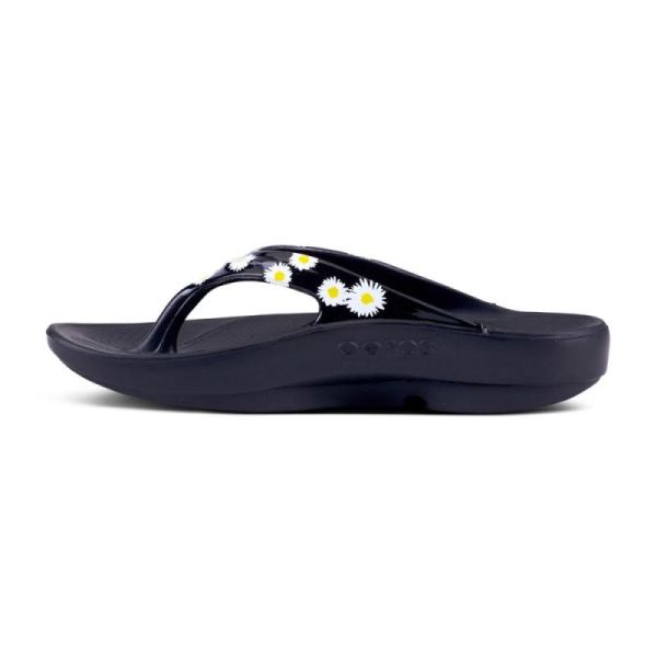 Oofos Women's OOlala Limited Sandal - Black Daisy