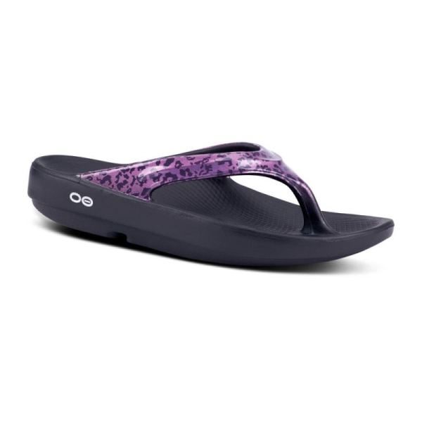 Oofos Women's OOlala Limited Sandal - Violet Leopard