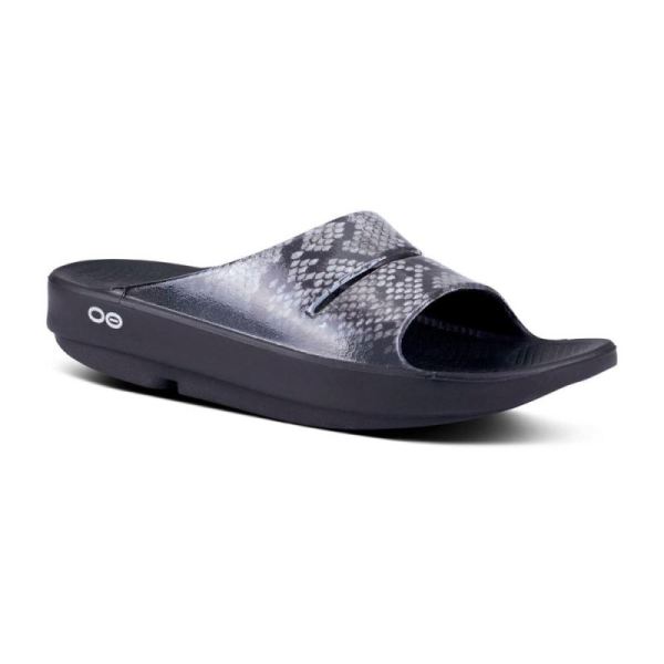 Oofos Women's OOahh Luxe Slide Sandal - Snake