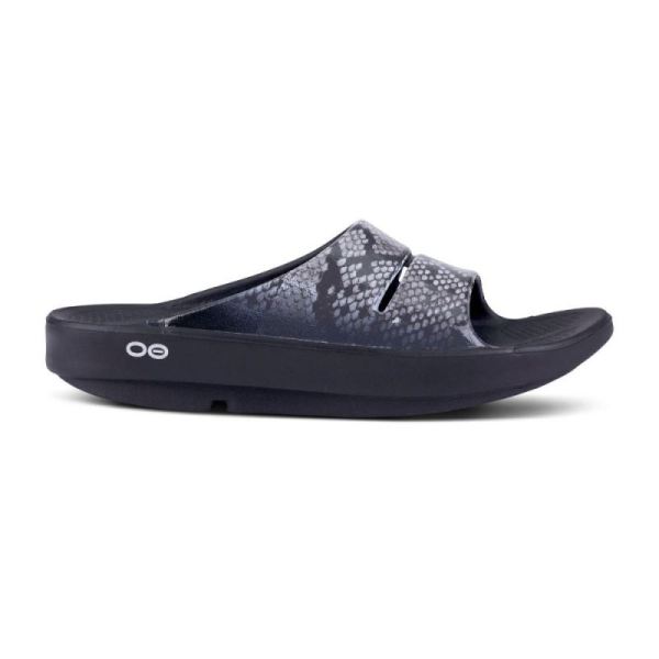 Oofos Women's OOahh Luxe Slide Sandal - Snake