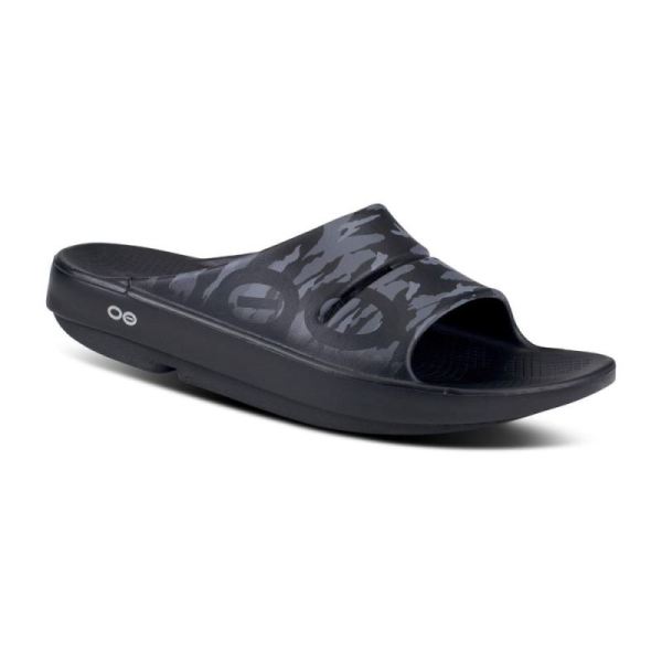 Oofos Men's OOahh Sport Slide Sandal - Black Camo