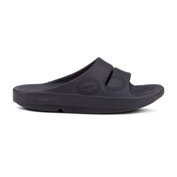 Oofos Women's OOahh Sport Slide Sandal - Black Matte