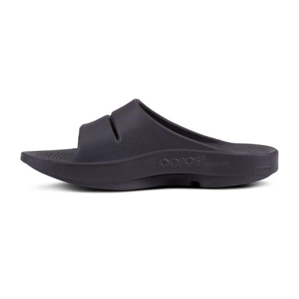 Oofos Women's OOahh Sport Slide Sandal - Black Matte