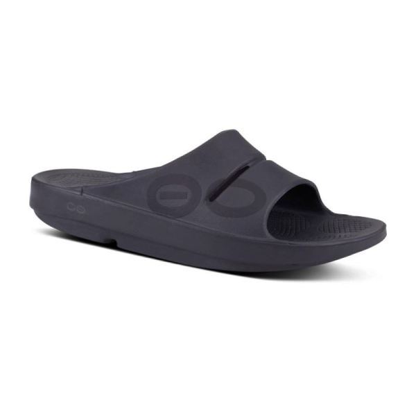 Oofos Men's OOahh Sport Slide Sandal - Black Matte