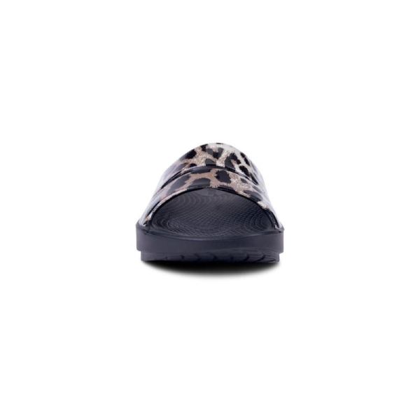 Oofos Women's OOahh Luxe Slide Sandal - Cheetah