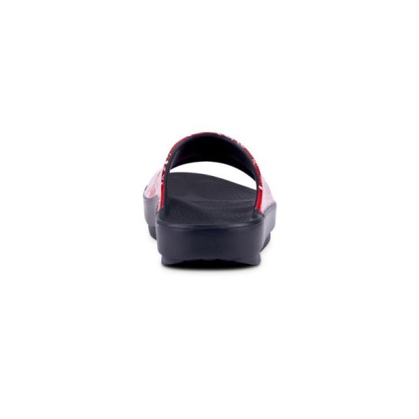 Oofos Women's OOahh Luxe Slide Sandal - Red Bandana