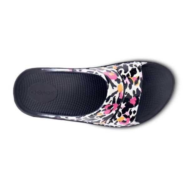 Oofos Women's OOahh Luxe Slide Sandal - Tiger Lily