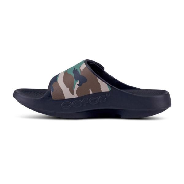 Oofos Women's OOahh Sport Flex Sandal- Woodland Camo