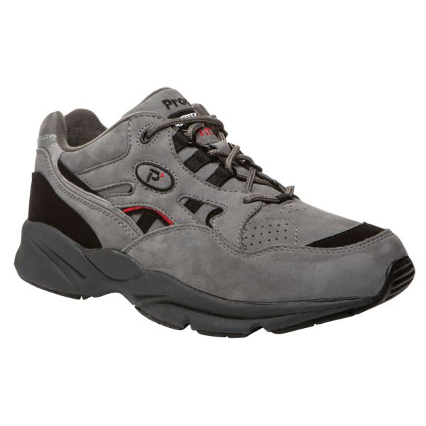 Propet-Men's Stability Walker-Grey/Black Nubuck