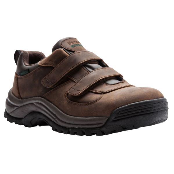 Propet-Men's Cliff Walker Low Strap-Brown Crazy Horse