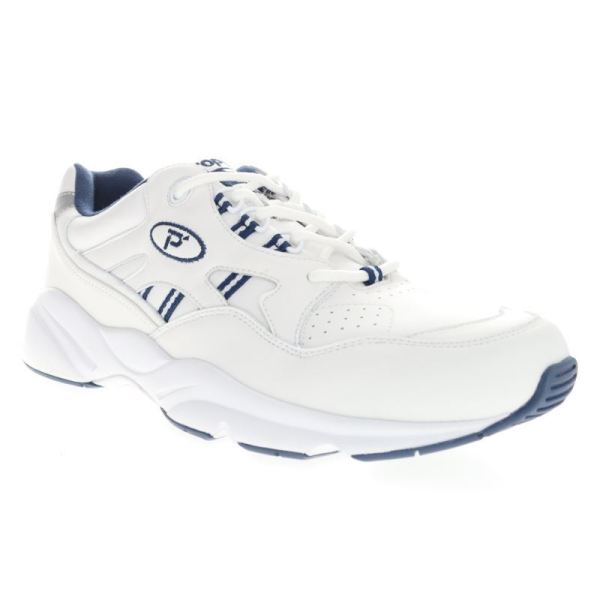 Propet-Men's Stability Walker-White/Navy