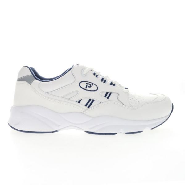 Propet-Men's Stability Walker-White/Navy