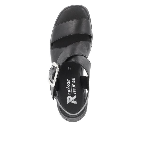 Rieker EVOLUTION Women's sandals | Style W1550 Casual Sandal - Black | Free Delivery
