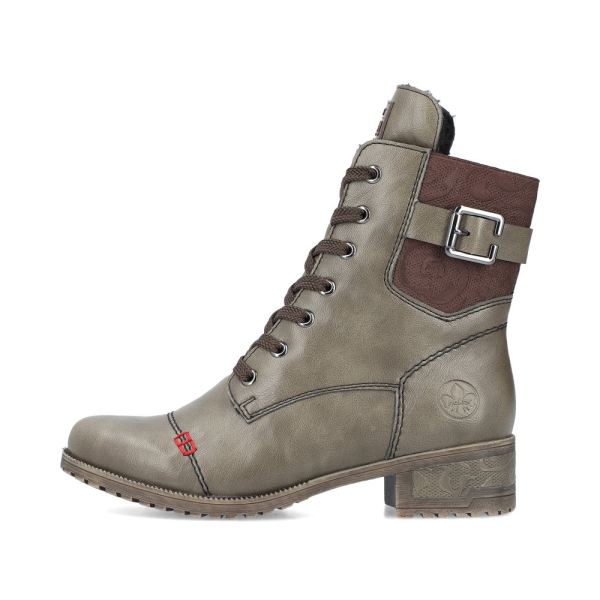 Rieker Synthetic Material Women's mid height boots| 70345 Mid-height Boots - Green | Free Delivery