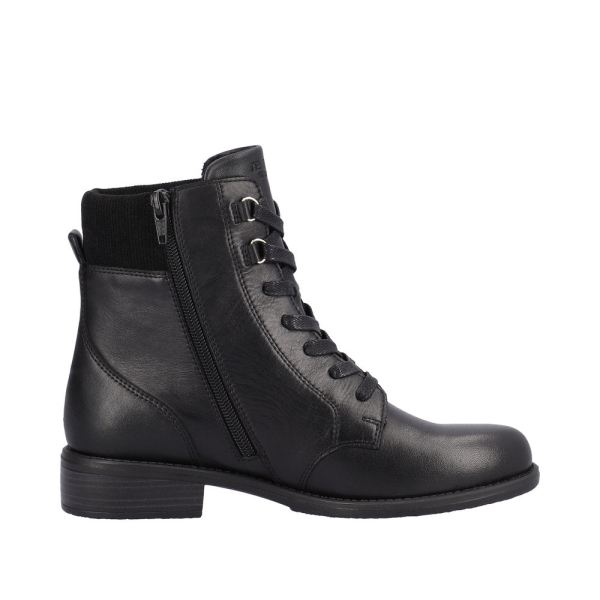 Remonte Leather Women's mid height boots| D0F76 Mid-height Boots - Black | Free Delivery