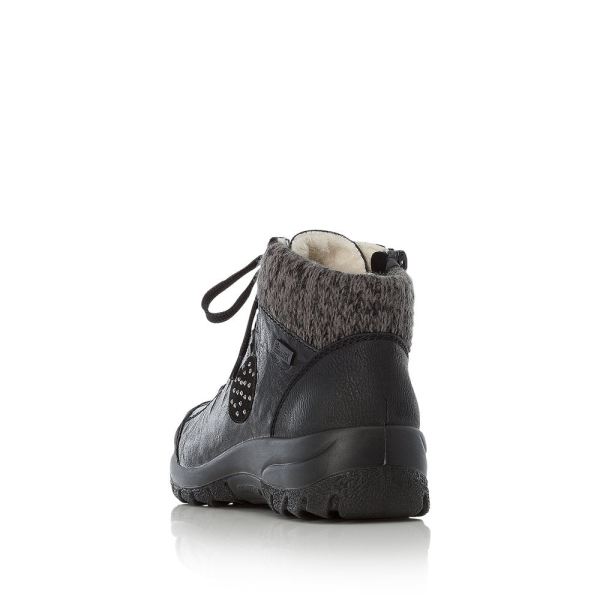 Rieker Leather Women's short boots| L7110 Ankle Boots - Black | Free Delivery