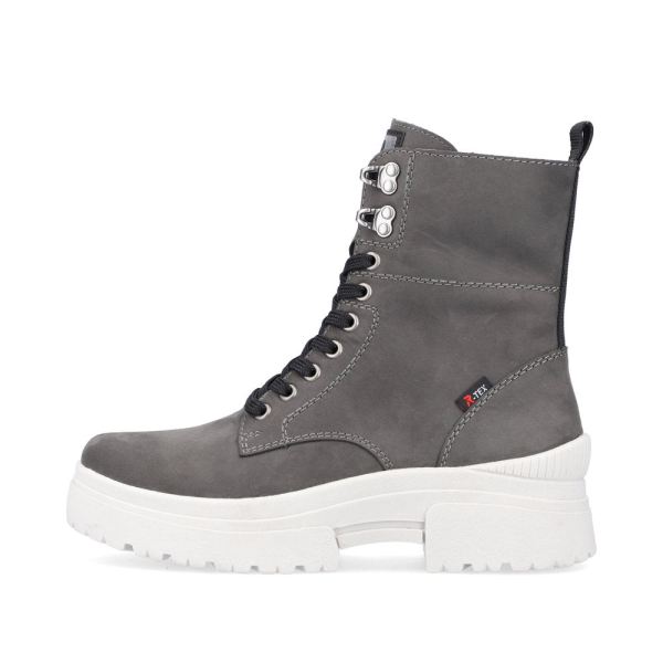 Rieker EVOLUTION Suede leather Women's mid height boots| W0371 Mid-height Boots - Grey | Free Delivery