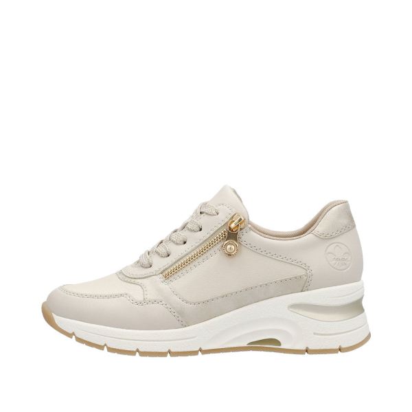 Rieker Women's shoes | Style N9301 Athletic Lace-up with zip - Beige | Free Delivery