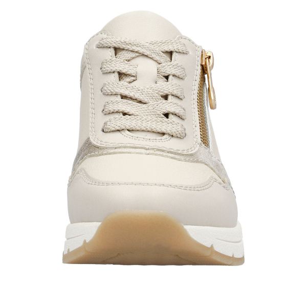 Rieker Women's shoes | Style N9301 Athletic Lace-up with zip - Beige | Free Delivery