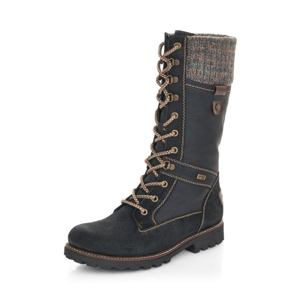 Remonte Synthetic leather Women's' Tall Boots| D7477 Tall Boots - Black Combination | Free Delivery
