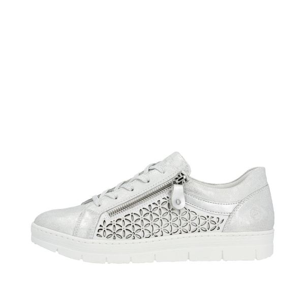 Remonte Women's shoes | Style D5830 Casual Lace-up with zip - Silver\/Platinum | Free Delivery