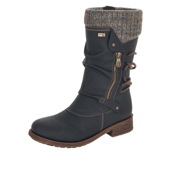 Remonte Synthetic Material Women's Mid Height Boots| D8070-01 Mid-height Boots - Black Combination | Free Delivery