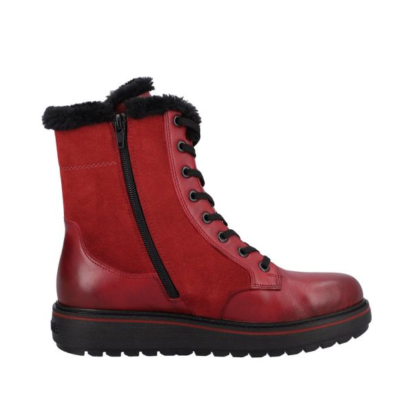 Remonte Suede Leather Women's Mid Height Boots | D0U76 Mid-height Boots - Red Combination | Free Delivery
