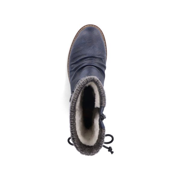 Rieker Synthetic leather Women's mid height boots| Z4750 Mid-height Boots - Blue | Free Delivery