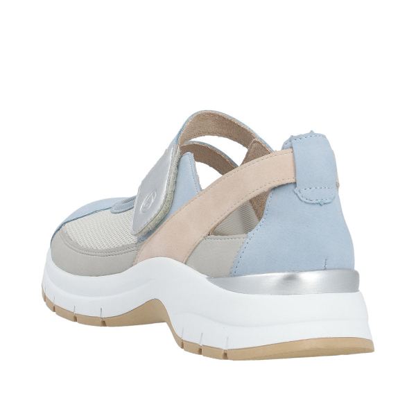 Remonte Women's shoes | Style D0G08 Casual Ballerina with Strap - Blue Combination | Free Delivery