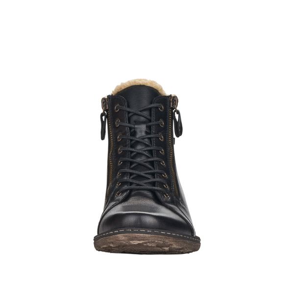 Remonte Leather Women's Mid Height Boots| D4372-01 Mid-height Boots - Black Combination | Free Delivery