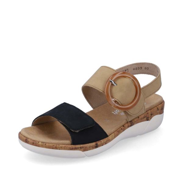 Remonte Women's sandals | Style R6853 Casual Sandal - Beige Combination | Free Delivery