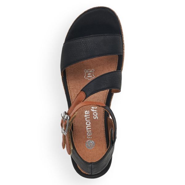 Remonte Women's sandals | Style D3052 Casual Sandal - Black Combination | Free Delivery