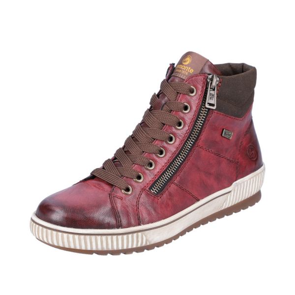 Remonte Synthetic Material Women's mid height boots| D0772-14 Mid-height Boots - Red Combination | Free Delivery
