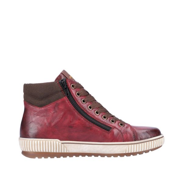 Remonte Synthetic Material Women's mid height boots| D0772-14 Mid-height Boots - Red Combination | Free Delivery