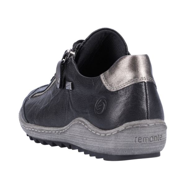 Remonte Women's shoes | Style R1402 Casual Lace-up with zip - Black Combination | Free Delivery