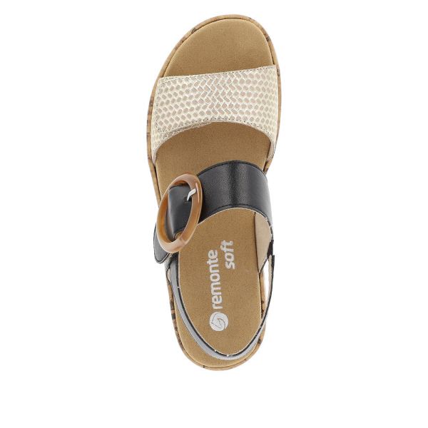 Remonte Women's sandals | Style R6853 Casual Sandal - Black Combination | Free Delivery