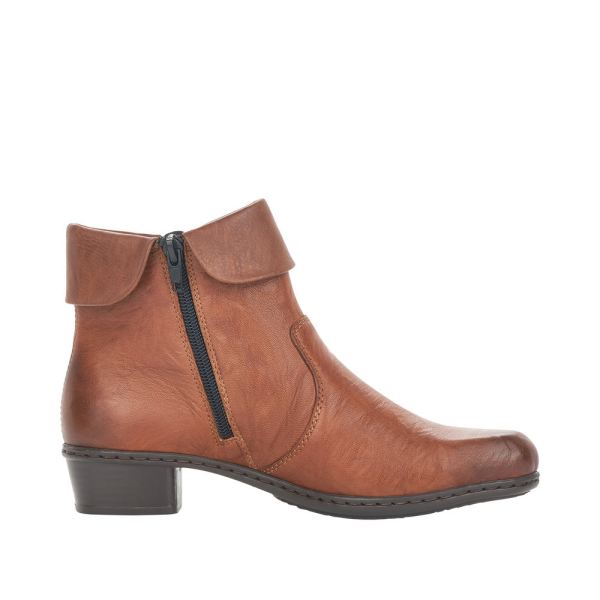 Rieker Leather Women's short boots| Y07A8 Ankle Boots - Brown | Free Delivery