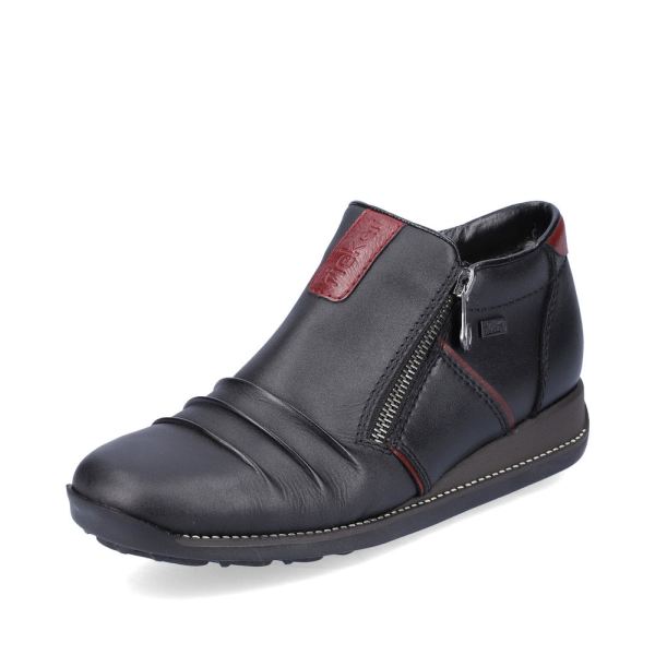Rieker Leather Women's short boots| 44266 Ankle Boots - Black | Free Delivery